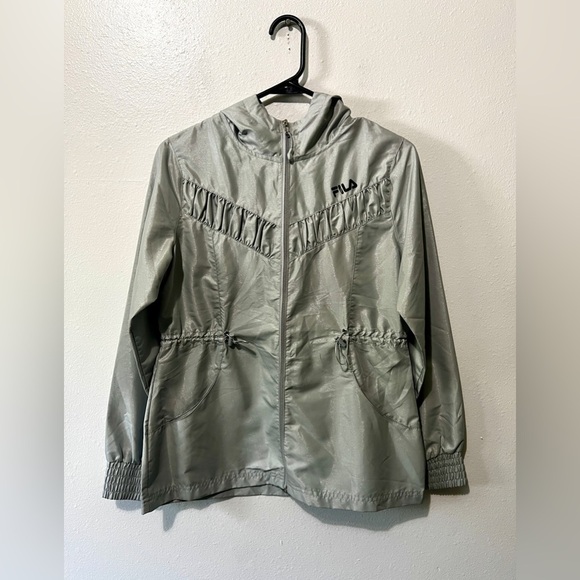 FILA Silver Metallic Shimmer Rain Jacket - XS - Picture 5 of 9